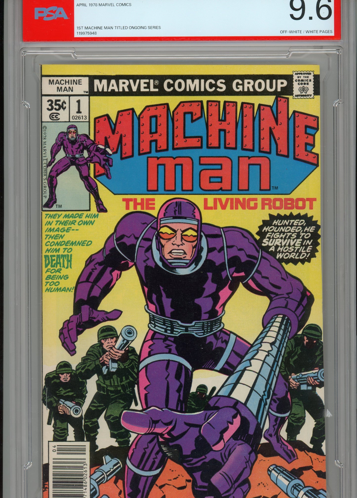 1978 Machine Man The Living Robot #1 Graded Comic Book Jack Kirby / Frank Giacoia Cover PSA 9.6