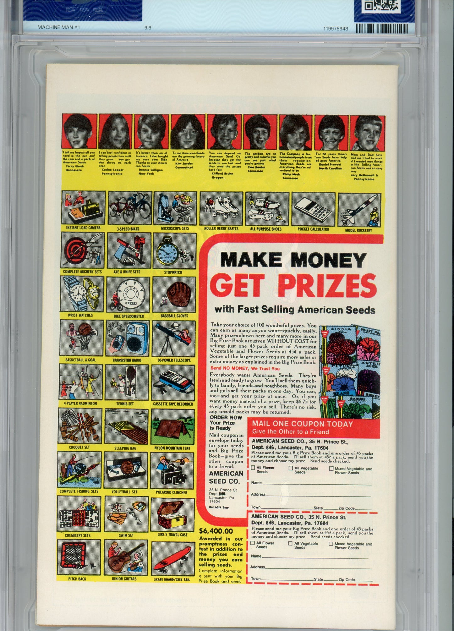 1978 Machine Man The Living Robot #1 Graded Comic Book Jack Kirby / Frank Giacoia Cover PSA 9.6