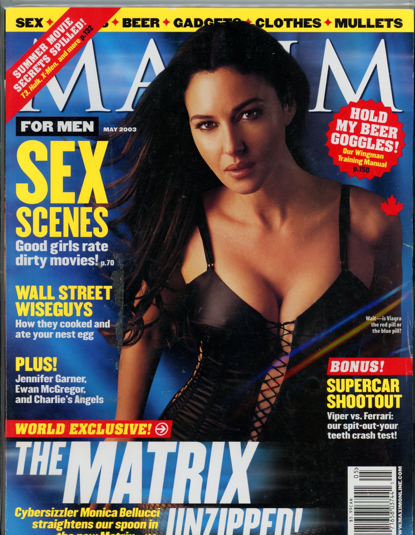 Maxim (May 2003) Canadian Edition Vintage Magazine Monica Bellucci Cover