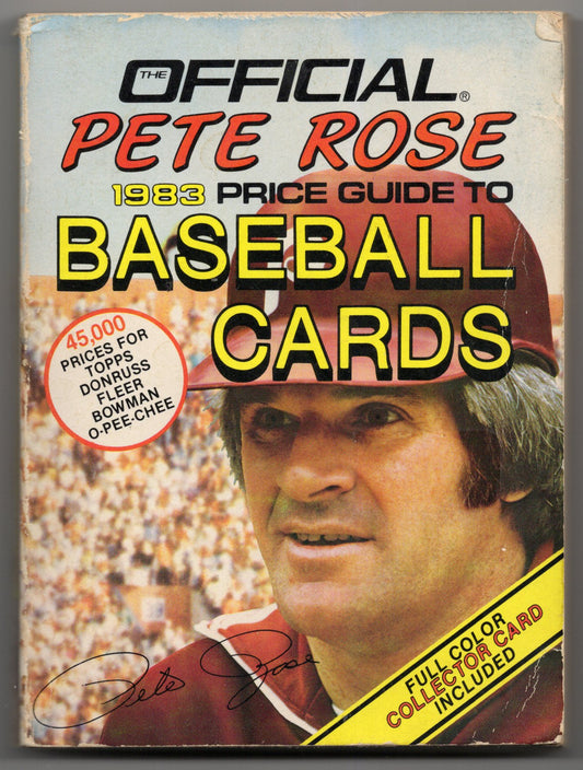 1983 The Official Pete Rose Price Guide to Baseball Cards Vintage Paperback + Insert Card