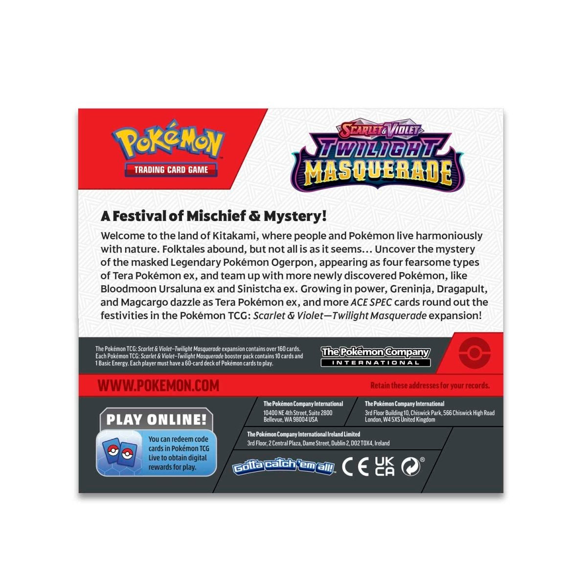 2023 Pokemon Trading Card Game Scarlet & Violet Twilight Masquerade Booster Display Box (36 Packs) Sealed