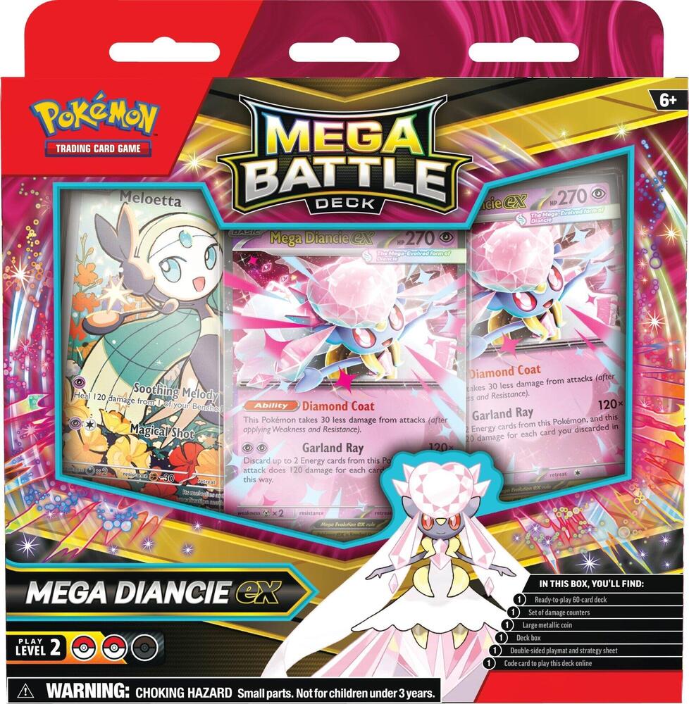 2025 Pokemon Mega Diancie EX Mega Battle Deck Trading Card Game Box