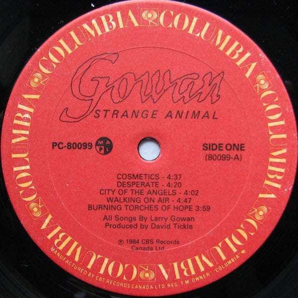 1985 Gowan Strange Animal Vintage Vinyl Record Album (Factory Sealed) Canada Pressing