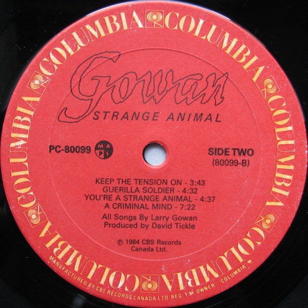 1985 Gowan Strange Animal Vintage Vinyl Record Album (Factory Sealed) Canada Pressing