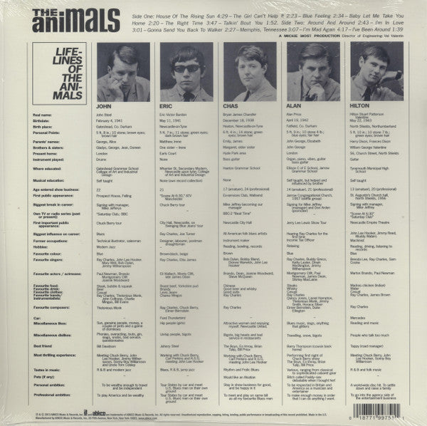 The Animals ABKCO Music 2022 Re-Release Vinyl Album (Sealed)