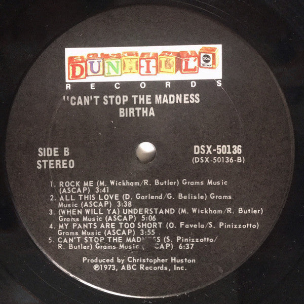 1973 Birtha Can't Stop the Madness Vintage Vinyl Record Album ( Factory Sealed) US Pressing