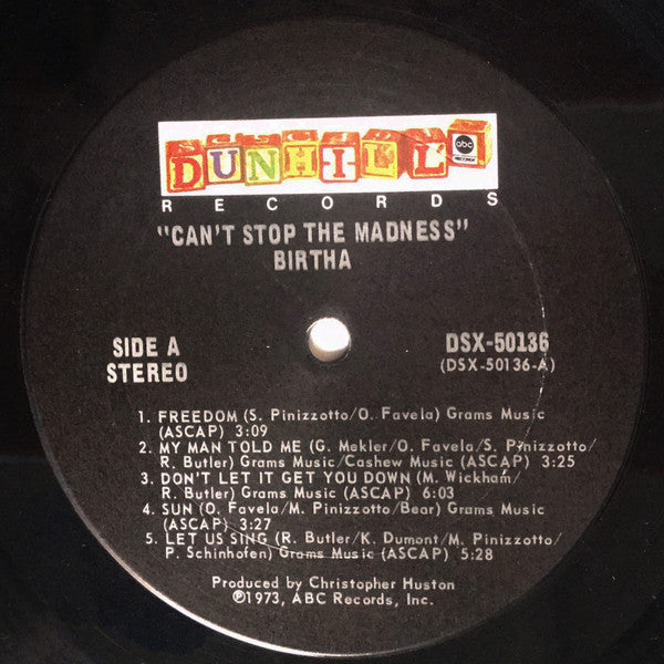 1973 Birtha Can't Stop the Madness Vintage Vinyl Record Album ( Factory Sealed) US Pressing