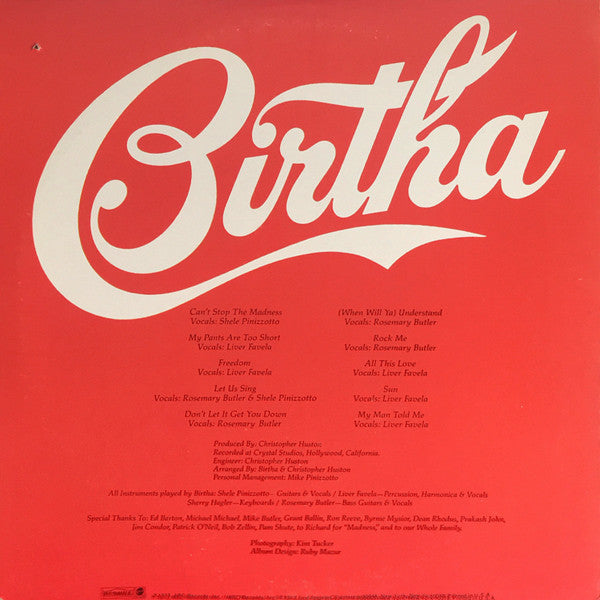 1973 Birtha Can't Stop the Madness Vintage Vinyl Record Album ( Factory Sealed) US Pressing