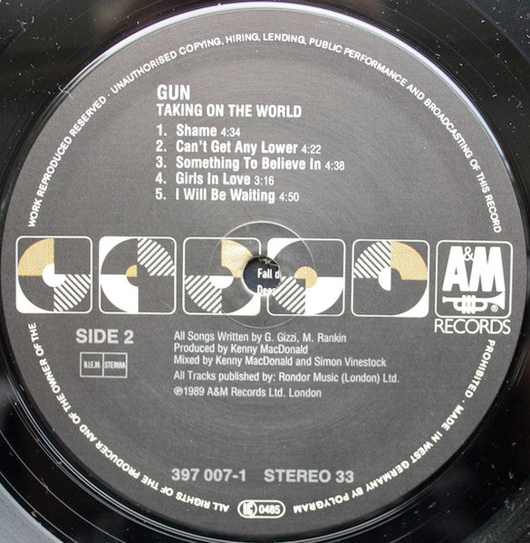 1989 Gun Taking on the World Vintage Vinyl Record Album ( Factory Sealed) Europe Pressing