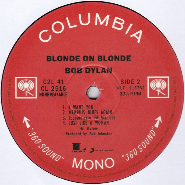 Bob Dylan Blonde on Blonde 2015 Re-Release Vinyl Album