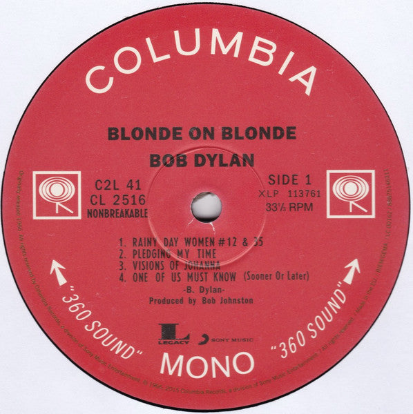 Bob Dylan Blonde on Blonde 2015 Re-Release Vinyl Album
