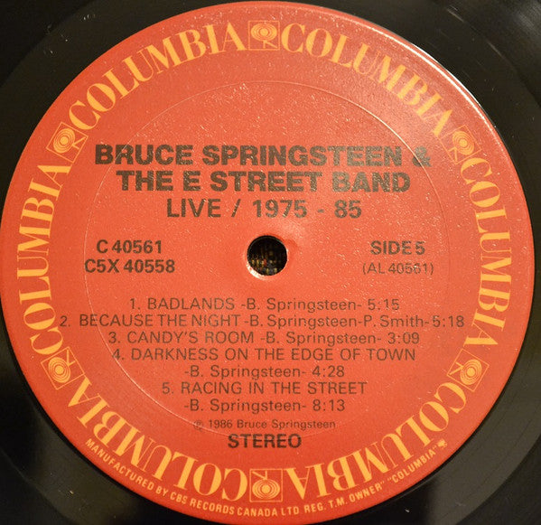 1986 Bruce Springsteen & The E-Street Band Live / 1975-85 Vintage Vinyl Album Box Set 5 LPs (Pre-Owned) Canada Pressing