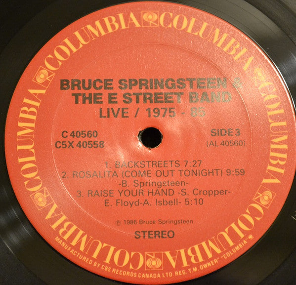 1986 Bruce Springsteen & The E-Street Band Live / 1975-85 Vintage Vinyl Album Box Set 5 LPs (Pre-Owned) Canada Pressing