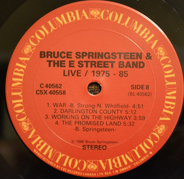 1986 Bruce Springsteen & The E-Street Band Live / 1975-85 Vintage Vinyl Album Box Set 5 LPs (Pre-Owned) Canada Pressing