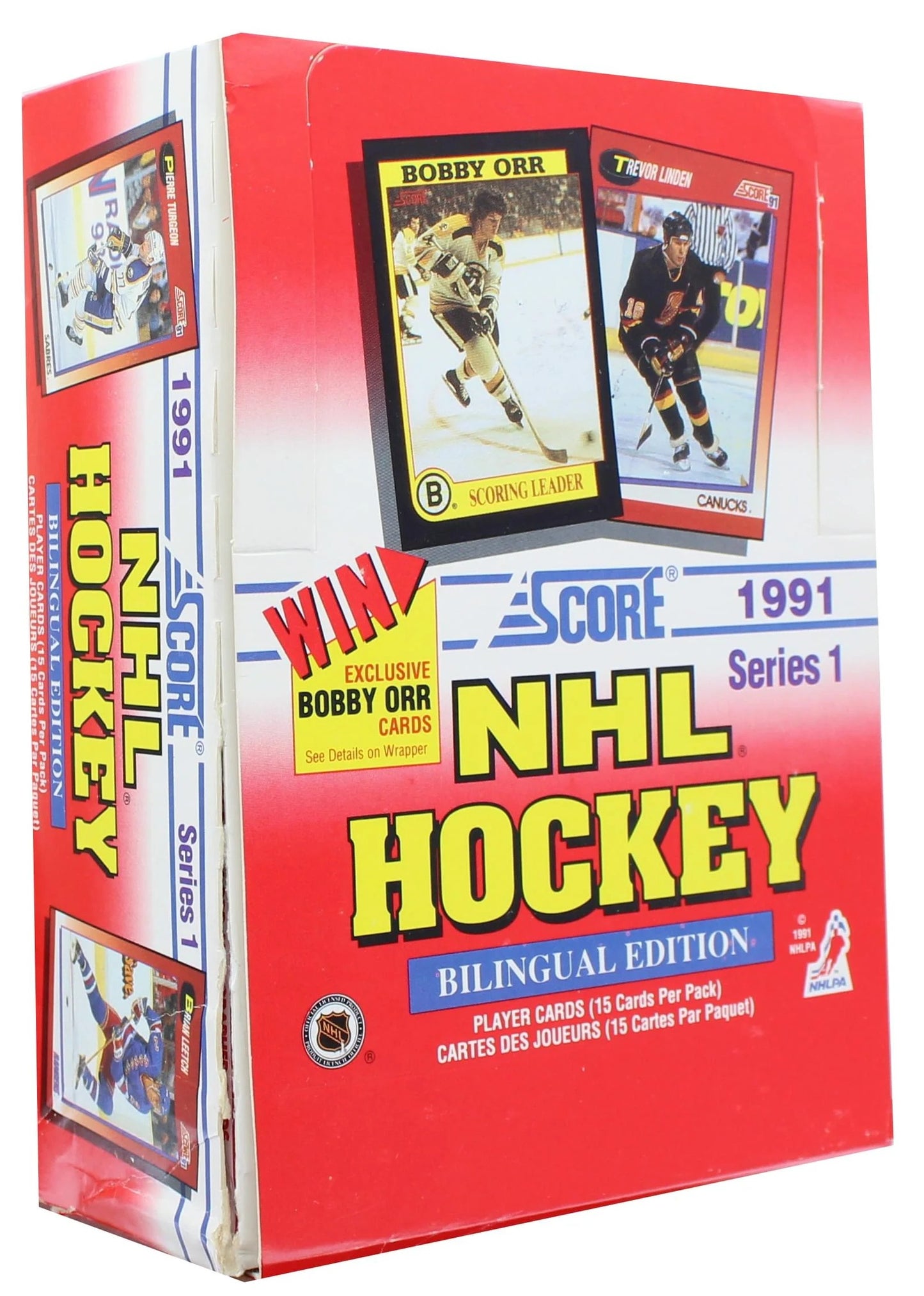 1991/92 Score Bilingual NHL Hockey Series 1 Wax Box (36 Packs)
