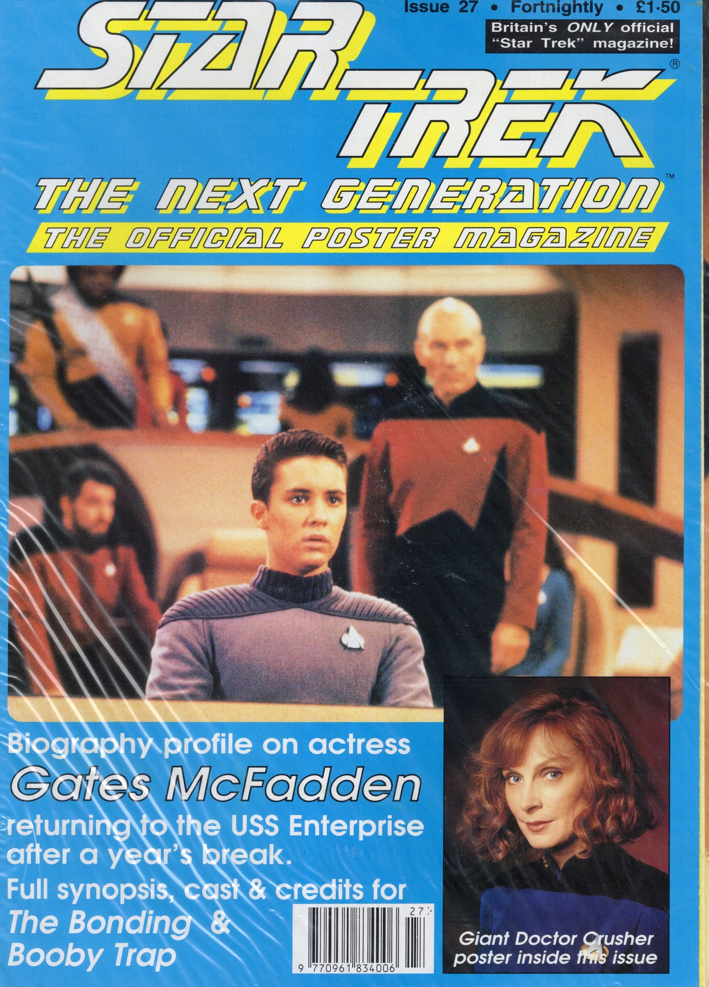 Star Trek The Next Generation Official Poster Magazine Issue 27 (Aug 1992) Vintage Magazine