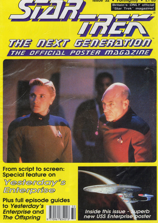 Star Trek The Next Generation Official Poster Magazine Issue 32 (Oct 1992) Vintage Magazine