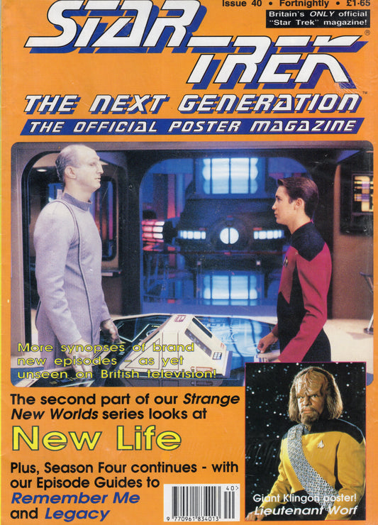 Star Trek The Next Generation Official Poster Magazine Issue 40 (Mar 1993) Vintage Magazine