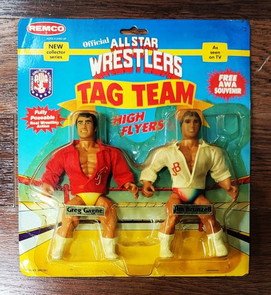 1985 Remko AWA Tag Team Wrestling Figures High Flyere Jim Brunzel, Greg Gagne