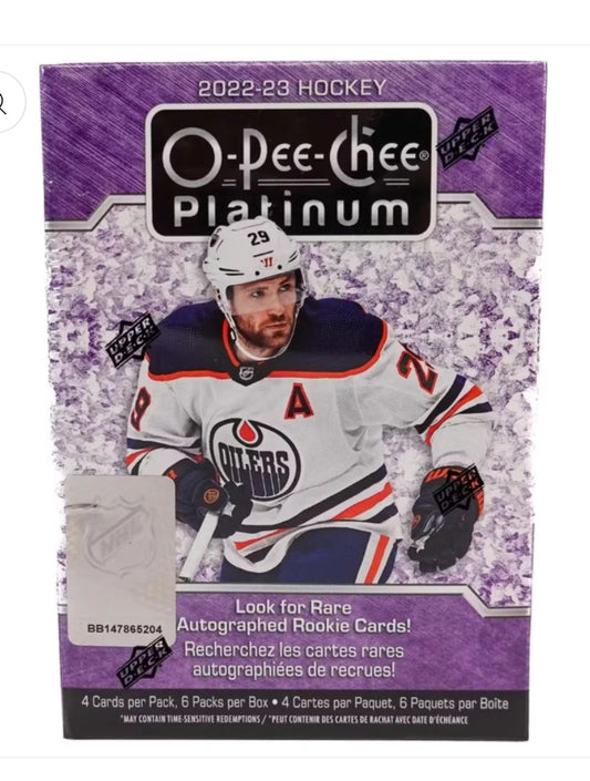 2022/23 OPC O-Pee-Chee Platinum Hockey Cards Blaster Box (6 Packs)