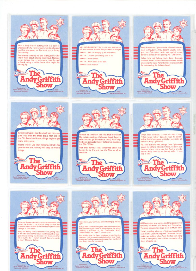 1990 Pacific The Andy Griffith Show Series 2 Complete Set (110 Cards) Factory Sealed Box