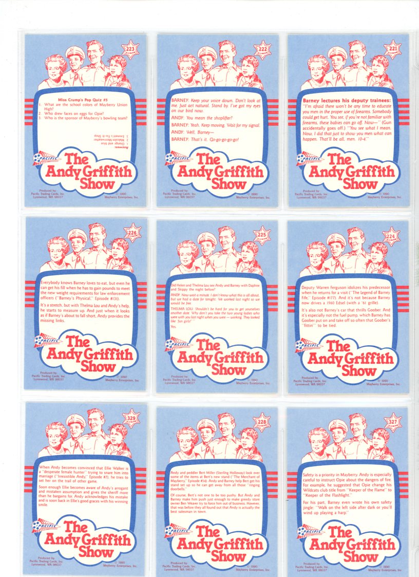 1990 Pacific The Andy Griffith Show Series 3 Complete Set (110 Cards) Factory Sealed Box