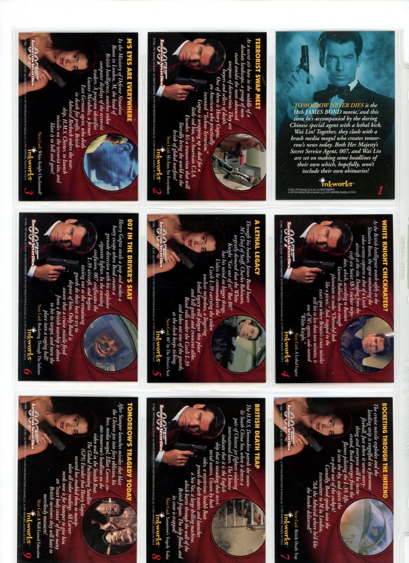 1997 Inkworks James Bond: Tomorrow Never Dies Complete Set (90 Cards)