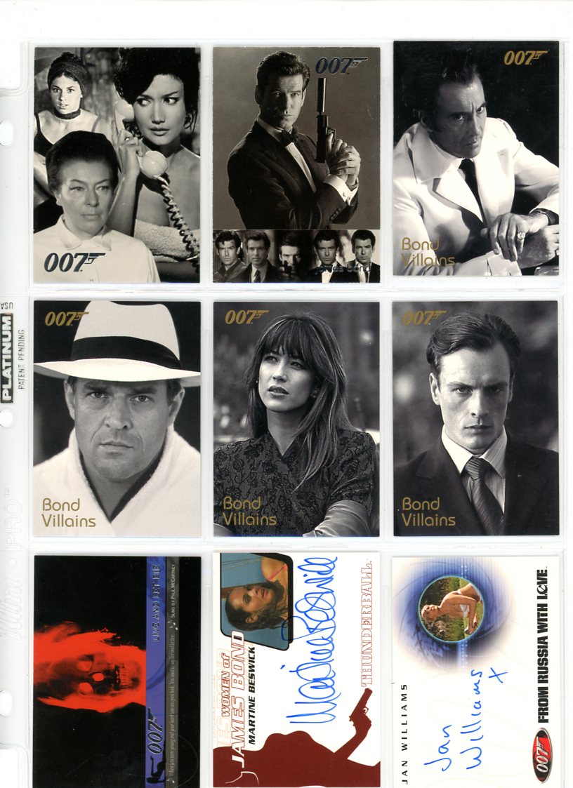 2004 Rittenhouse Archives The Quotable James Bond Complete Set (100 Cards) with Bonus Inserts and Autos