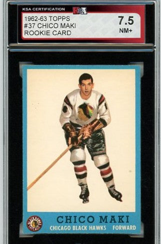 1962-63 Topps Chico Maki Graded Rookie Card #37 KSA 7.5