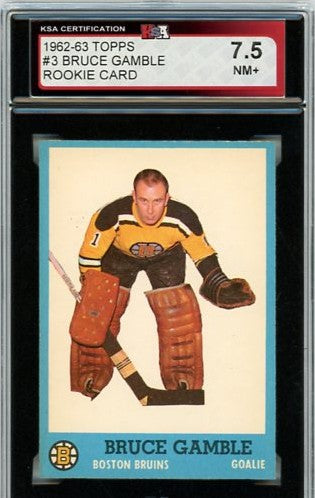 1962-63 Topps Bruce Gamble Graded Rookie Card #3 KSA 7.5
