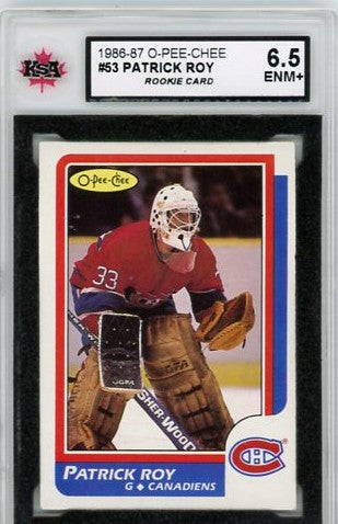 1986/87 O-Pee-Chee Patrick Roy Graded Rookie Card #53 KSA 6.5