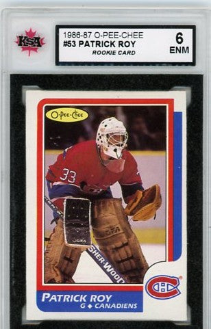 1986/87 O-Pee-Chee Patrick Roy Graded Rookie Card #53 KSA 6