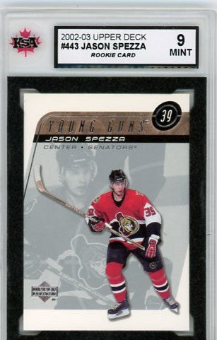 2002/03 Upper Deck Jason Spezza Graded Young Guns Rookie Card #443 KSA 9