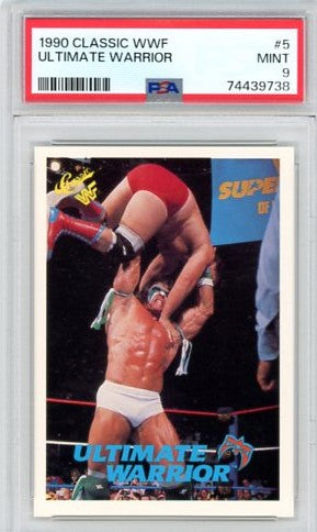 1990 Classic WWF Ultimate Warrior Graded Wrestling Rookie Card #5 PSA 9