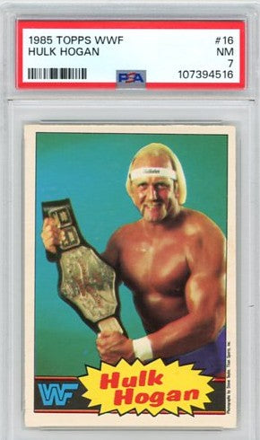 1985 Topps WWF Hulk Hogan Graded Rookie Card #16 PSA 7