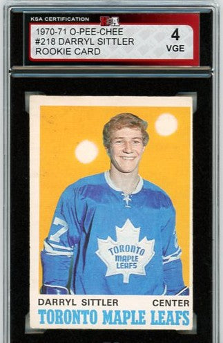 1970/71 O-Pee-Chee Darryl Sittler Graded Rookie Card #218 KSA 4