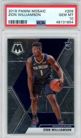 2019 Panini Mosaic Zion Williamson Graded Rookie Card #209 PSA 10