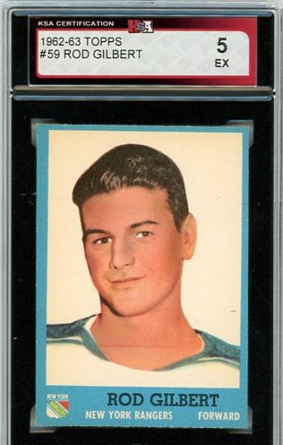 1962-63 Topps Rod Gilbert Graded Card #59 KSA 5.0