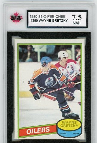 1980/81 O-Pee-Chee Wayne Gretzky Second Year Graded Card #250 KSA 7.5