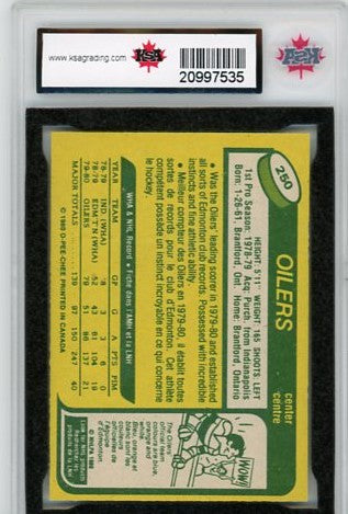 1980/81 O-Pee-Chee Wayne Gretzky Second Year Graded Card #250 KSA 7.5