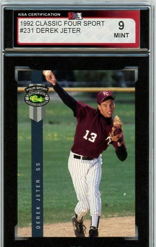 1992 Classic Four Sport Derek Jeter Graded Rookie Card #231 KSA 9.0