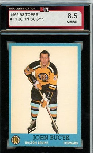 1962-63 Topps John Bucyk Graded Boston Bruins Card #11 KSA 8.5