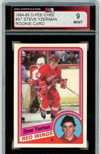 1984/85 OPC O-Pee-Chee Steve Yzerman Graded Rookie Card #67 KSA 9