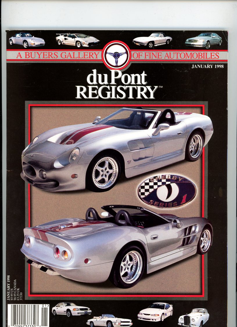 1998 duPont Registry (January 1998) Vintage Magazine Shelby Series 1 Cover VG+ Condition