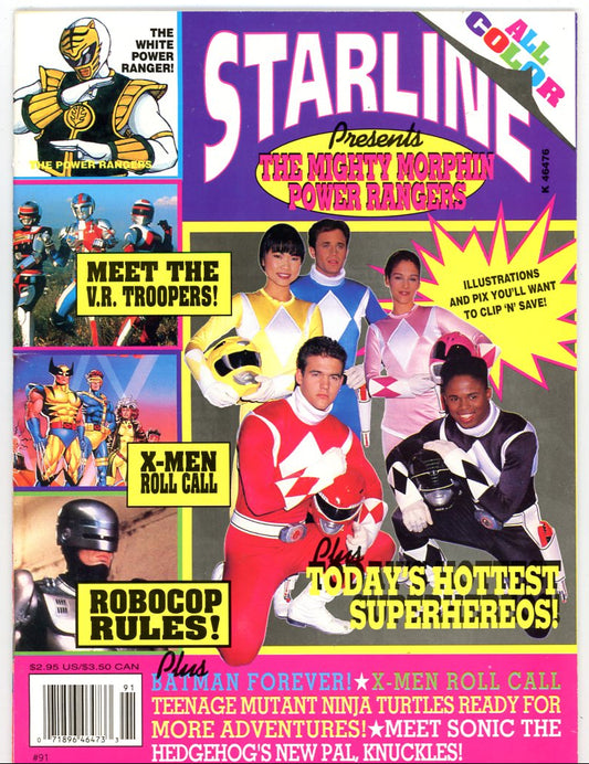 1994 Teen Dream's Power Heroes and Villains No. 91 Vintage Magazine Power Rangers Cover