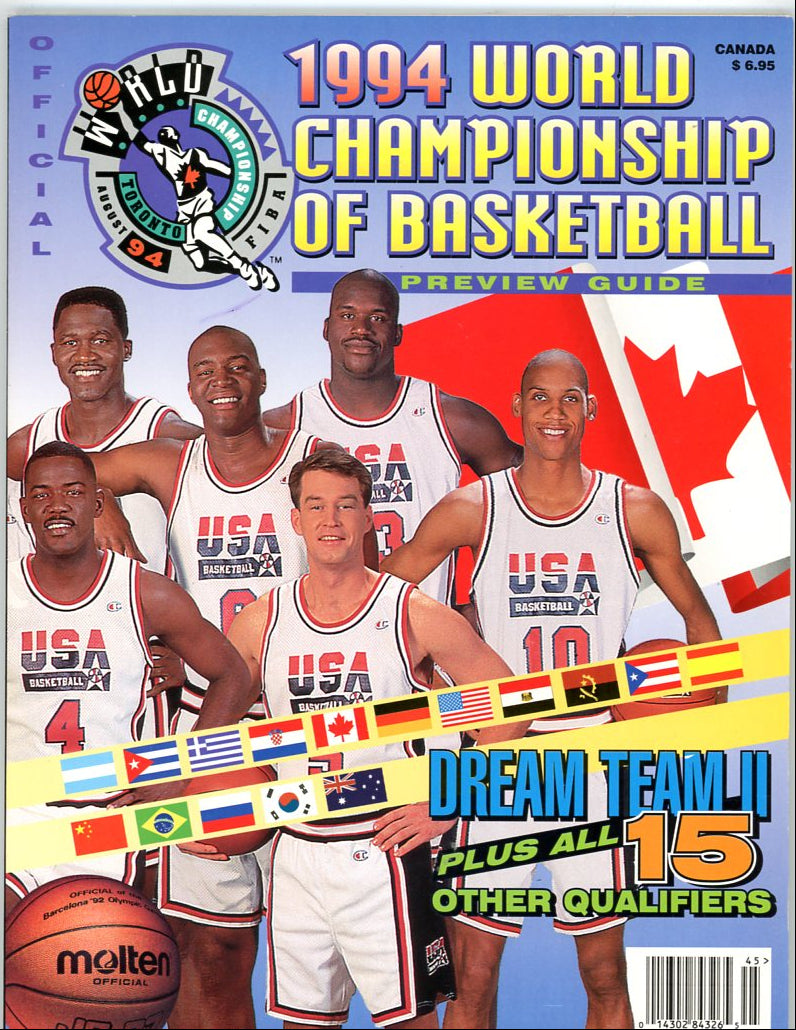 1994 Official World Championship of Basketball Toronto August 94 Preview Guide Shaq