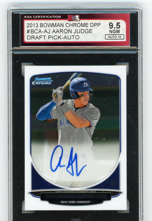 2013 Bowman Chrome DPP Aaron Judge Draft-Pick Auto Graded Rookie Card #BCA-AJ KSA 9.5
