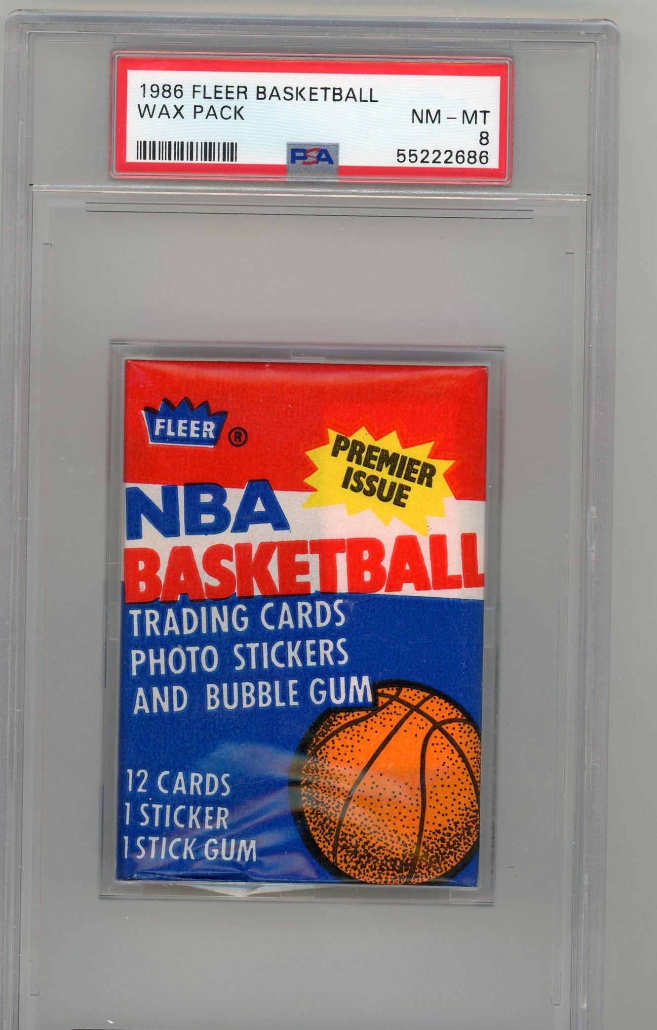 1986 Fleer Basketball NBA Graded Wax Pack Possible Michael Jordan Rookie Card PSA 8