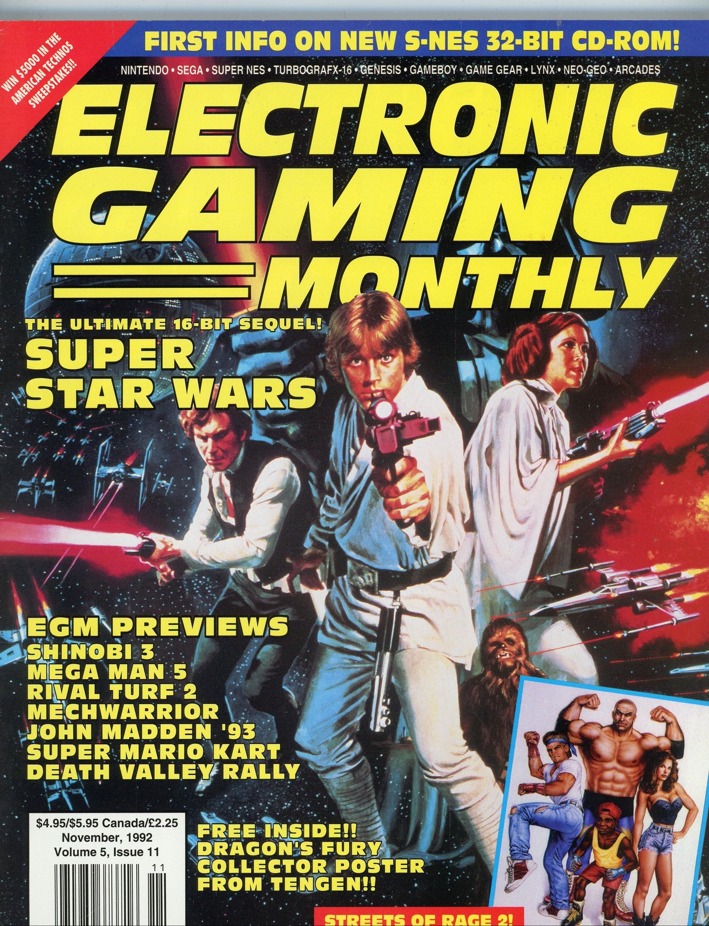 Electronic Gaming Monthly #40 (November 1992) Vintage Newsstand Magazine Super Star Wars