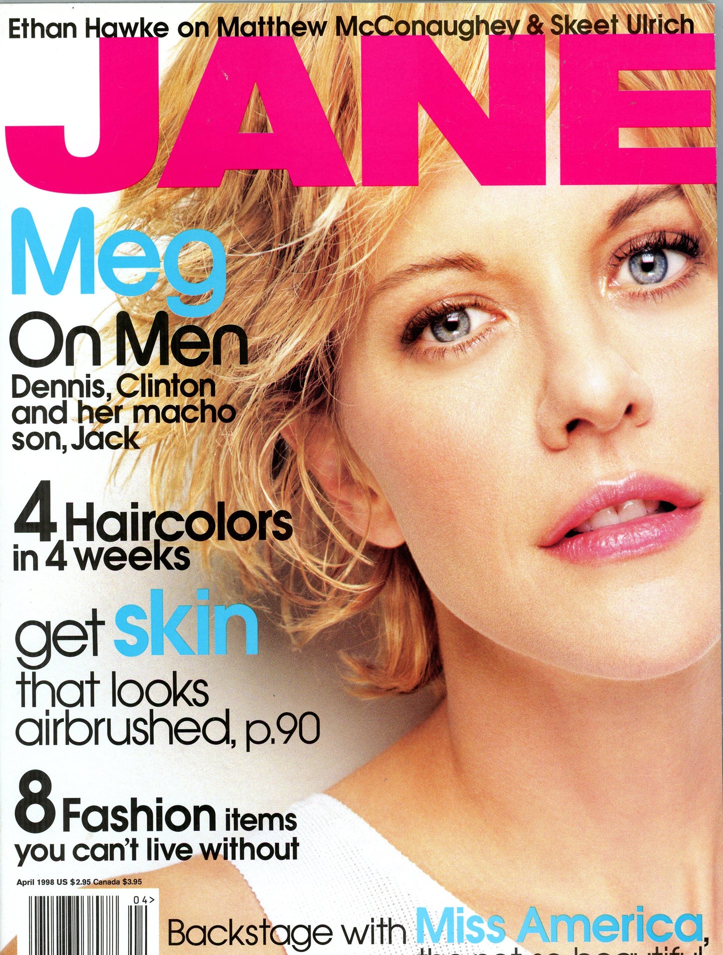 Jane Vintage Fashion Magazine (April 1998) Meg Ryan Cover